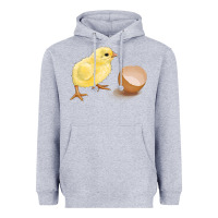 Heather Grey chick with egg Heavyweight Hoodie - RanaPortraitStore