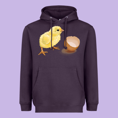 Chick With Egg Heavyweight Hoodie Designed By Ranaportraitstore