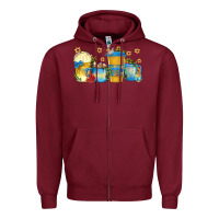 Burgundy hanukkah coffee cups Zipper Hoodie - texasbilliewilder