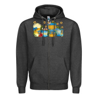 Charcoal Heather hanukkah coffee cups Zipper Hoodie - texasbilliewilder