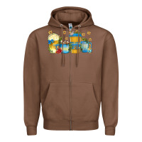 Chestnut hanukkah coffee cups Zipper Hoodie - texasbilliewilder