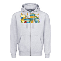 Heather Grey hanukkah coffee cups Zipper Hoodie - texasbilliewilder