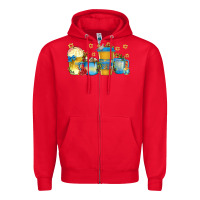 Red hanukkah coffee cups Zipper Hoodie - texasbilliewilder