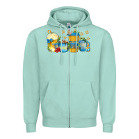 Seafoam hanukkah coffee cups Zipper Hoodie - texasbilliewilder