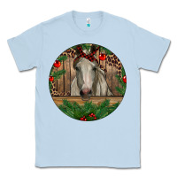 Dusty Blue Christmas Horse Classic Tee - RanaPortraitStore