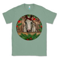 Sage Christmas Horse Classic Tee - RanaPortraitStore