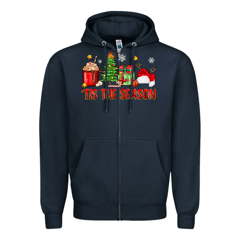 'tis The Season Christmas Zipper Hoodie by Zillion Design Studio | Teevron