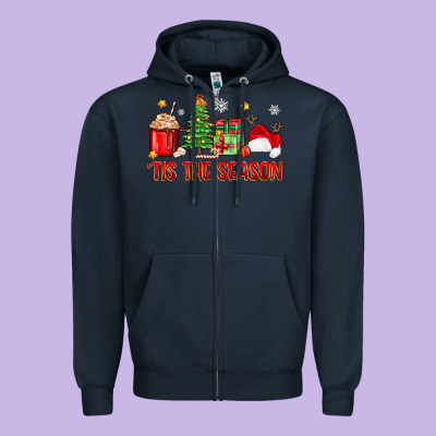 'tis The Season Christmas Zipper Hoodie Designed By Zillion Design Studio