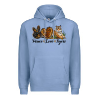 Colony Blue Peace Love Tigers Premium Hoodie - LillyAllenDesigns