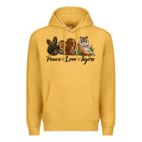 Mustard Peace Love Tigers Premium Hoodie - LillyAllenDesigns