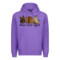 Purple Peace Love Tigers Premium Hoodie - LillyAllenDesigns