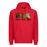 Red Peace Love Tigers Premium Hoodie - LillyAllenDesigns