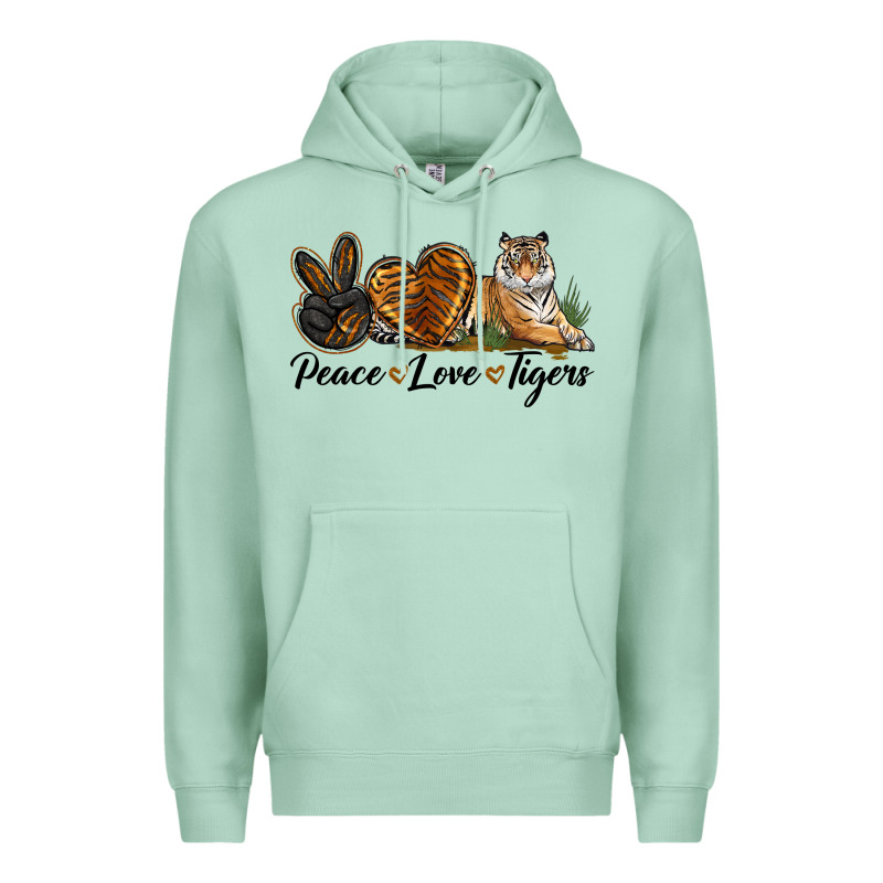 Peace Love Tigers Premium Hoodie by LillyAllenDesigns | Teevron