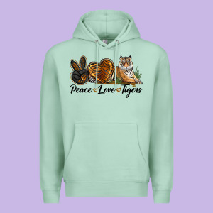 Peace Love Tigers Premium Hoodie Designed By Lillyallendesigns
