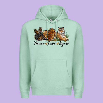 Peace Love Tigers Premium Hoodie Designed By Lillyallendesigns