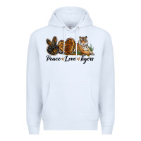 White Peace Love Tigers Premium Hoodie - LillyAllenDesigns