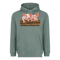 Sage barn pigs Heavyweight Hoodie - RanaPortraitStore