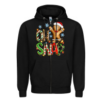 Black oh snap christmas cookie Zipper Hoodie - Zillion Design Studio
