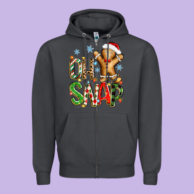 Oh Snap Christmas Cookie Zipper Hoodie Designed By Zillion Design Studio