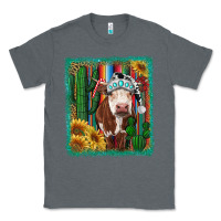 Charcoal Heather Western Christmas Cow Classic Tee - RanaPortraitStore