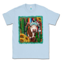 Dusty Blue Western Christmas Cow Classic Tee - RanaPortraitStore