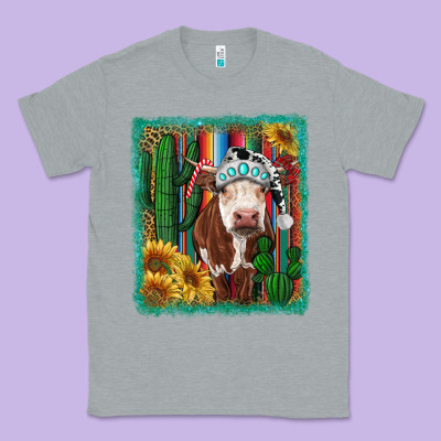 Western Christmas Cow Classic Tee Designed By Ranaportraitstore