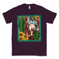 Plum Western Christmas Cow Classic Tee - RanaPortraitStore