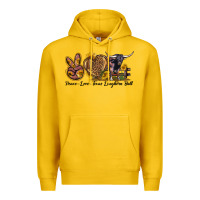 Lemon Peace Love Texas Longhorn Bull Premium Hoodie - LillyAllenDesigns