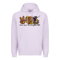 Lilac Peace Love Texas Longhorn Bull Premium Hoodie - LillyAllenDesigns