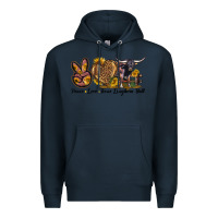 Navy Peace Love Texas Longhorn Bull Premium Hoodie - LillyAllenDesigns