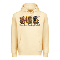 Pina Colada Peace Love Texas Longhorn Bull Premium Hoodie - LillyAllenDesigns