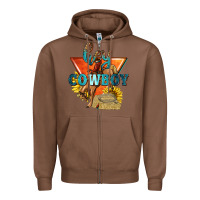 Chestnut hey cowboy with sunflowers Zipper Hoodie - texasbilliewilder