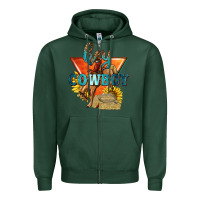 Sports Green hey cowboy with sunflowers Zipper Hoodie - texasbilliewilder