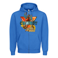 True Royal hey cowboy with sunflowers Zipper Hoodie - texasbilliewilder