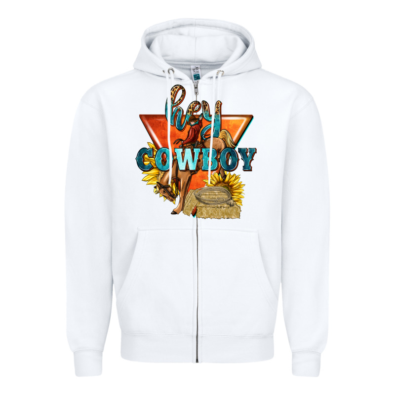 Hey Cowboy With Sunflowers Zipper Hoodie by texasbilliewilder | Teevron