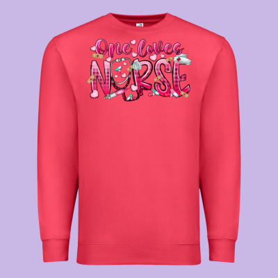 One Loves Nurse Premium Sweatshirt Designed By Racoondesign