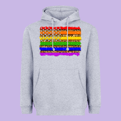 Lgbtq And Usa Flag Heavyweight Hoodie Designed By Zillion Design Studio