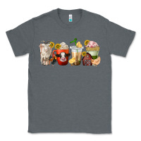 Charcoal Heather farm animals coffee cups Classic Tee - texasbilliewilder
