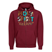 Burgundy holy spirit active Zipper Hoodie - texasbilliewilder