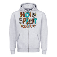 Heather Grey holy spirit active Zipper Hoodie - texasbilliewilder