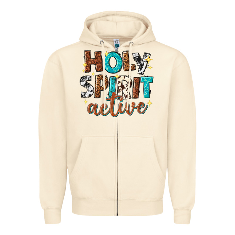 Holy Spirit Active Zipper Hoodie by texasbilliewilder | Teevron