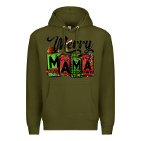 Army Green merry mama Christmas Premium Hoodie - Jasminsmagicworld