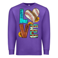 Purple western love baseball Premium Sweatshirt - HRA Design Shop