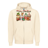 Sandshell merry christmas gingerbread coffee cups Zipper Hoodie - Zillion Design Studio