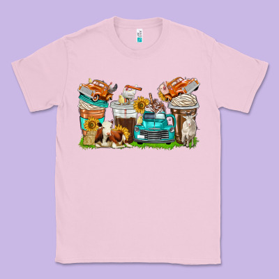 Classic Tee farm truck coffee cups