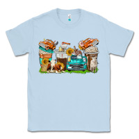 Dusty Blue farm truck coffee cups Classic Tee - texasbilliewilder