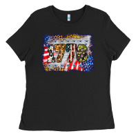 Black 1776 4th of july background Ladies Tee - BarkalooDesign