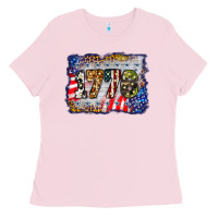 Bubblegum Pink 1776 4th of july background Ladies Tee - BarkalooDesign