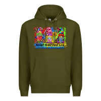 Army Green accept understand love autism awareness western background Premium Hoodie - BarkalooDesign