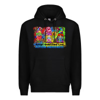 Black accept understand love autism awareness western background Premium Hoodie - BarkalooDesign